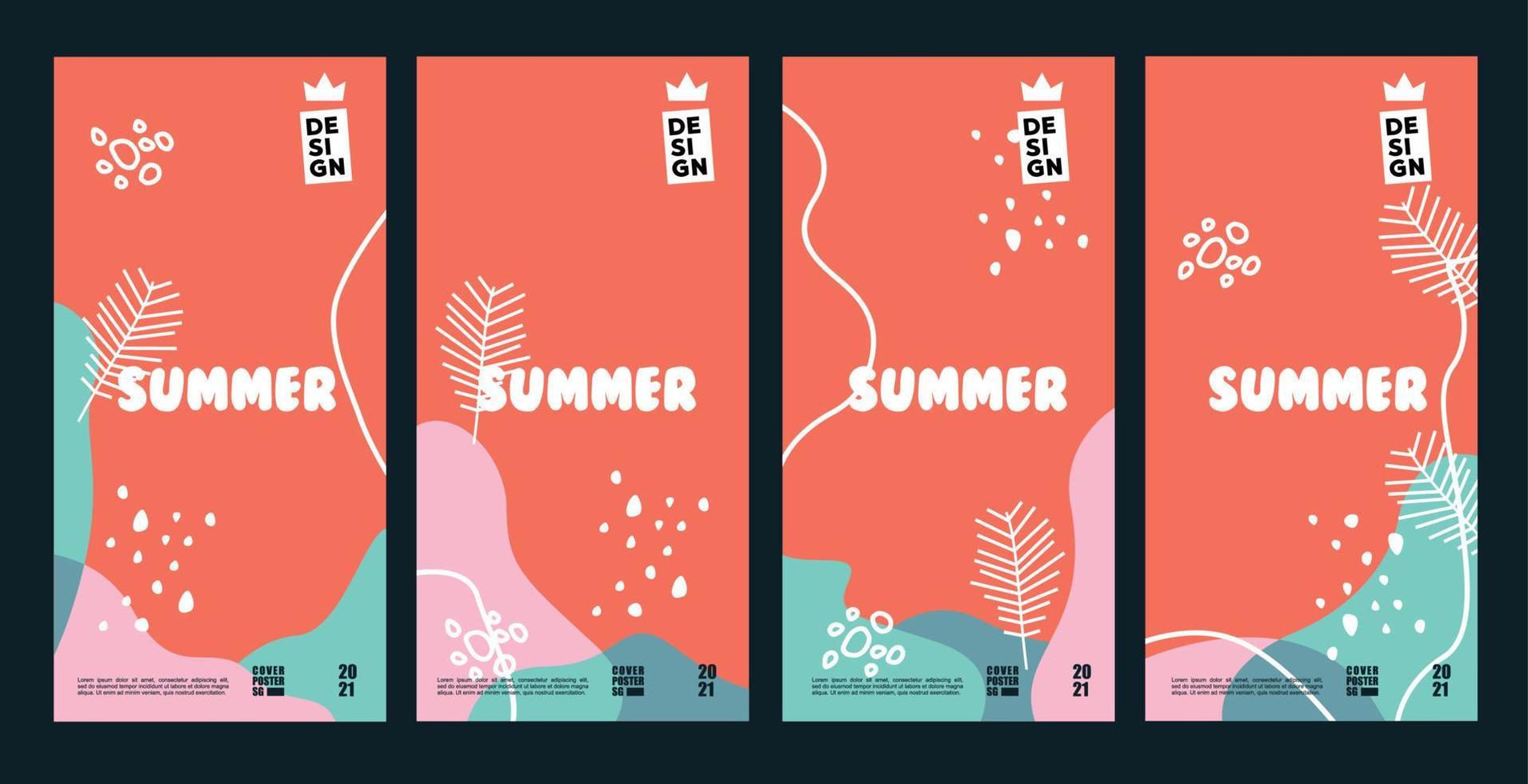 naturlig sommar baground vektor design samling av sommar affisch bakgrunder för affischer, omslag