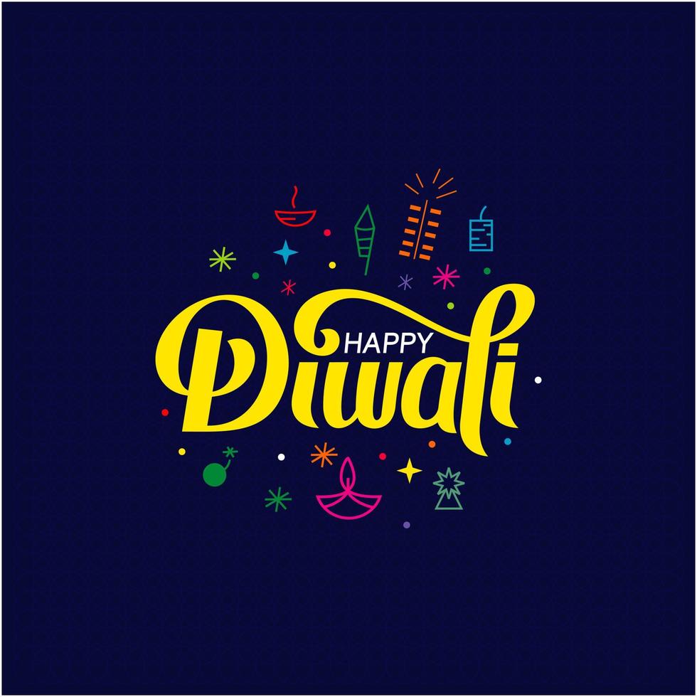 illustration av diwali för firandet av hinduiska gemenskapen festival typografi vektor