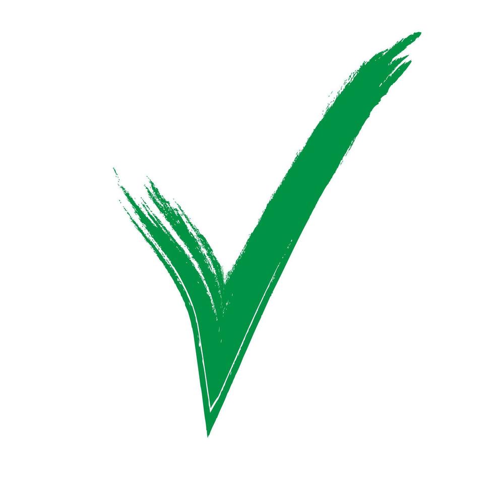 grünes Häkchen-Symbol isoliert auf weißem Hintergrund vektor
