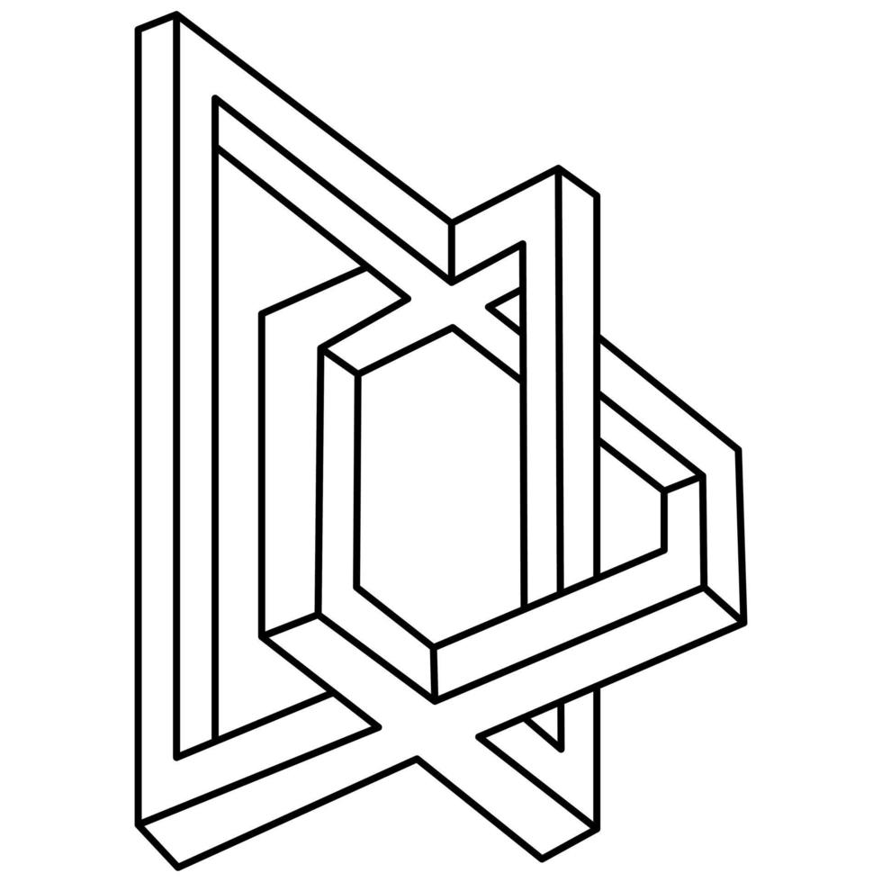 unmögliches Logo-Design, optische Täuschung. optische Kunstfigur. vektor