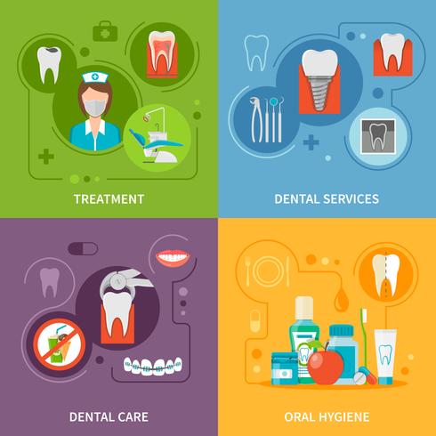 Dental Care Concept Icons Set vektor