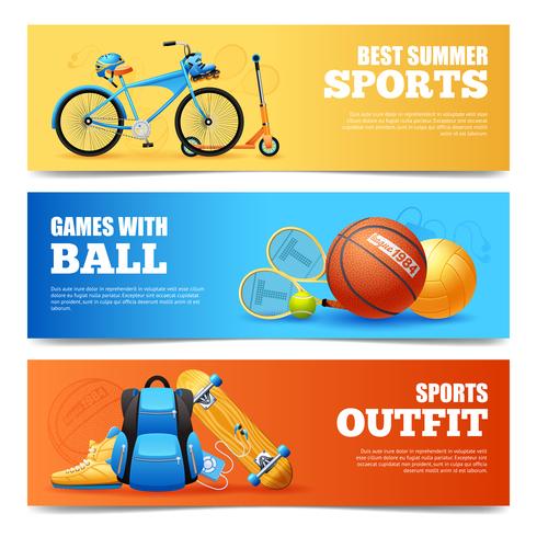 Sommar Sport Banners Set vektor