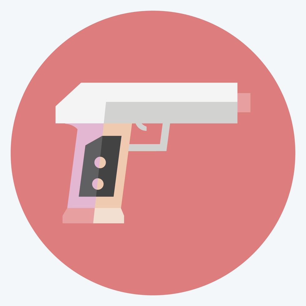 Symbol Spielzeugpistole - flacher Stil - einfache Illustration vektor