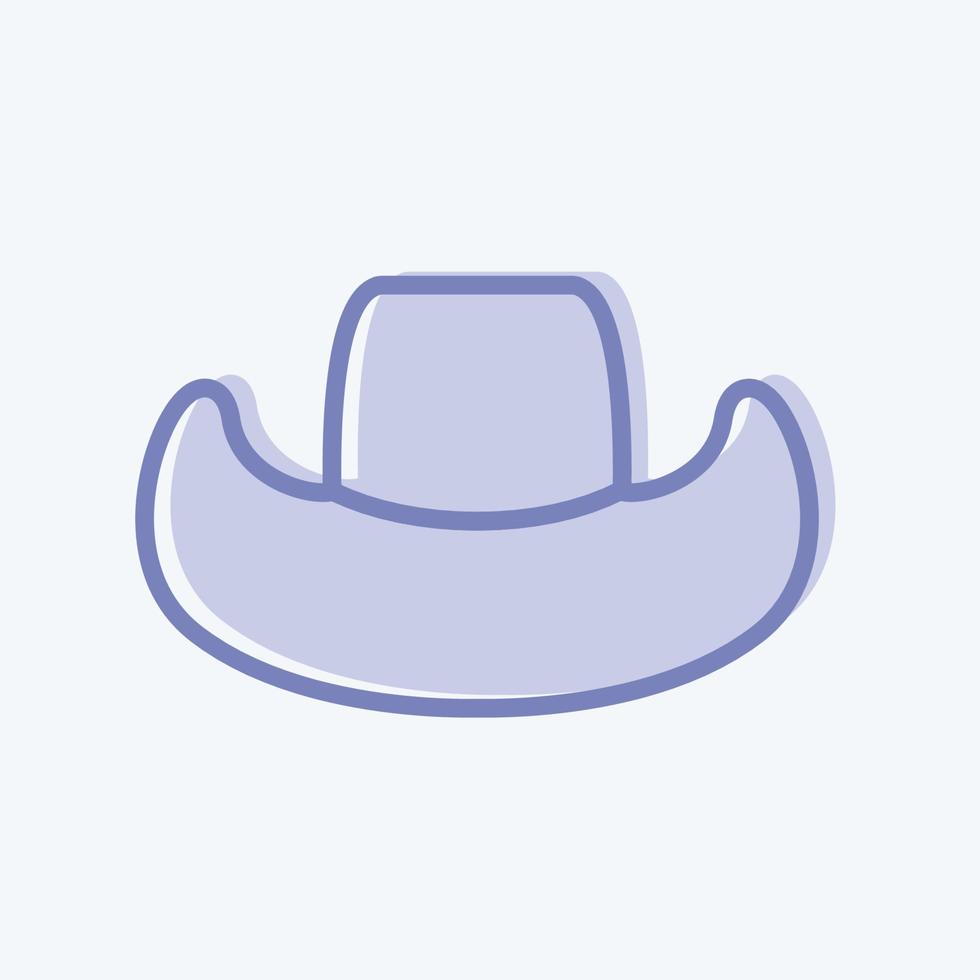 Symbol Cowboyhut - zweifarbiger Stil - einfache Illustration, gut für Drucke, Ankündigungen usw vektor