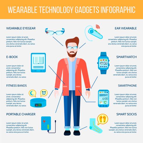 Slitstarkt Gadgets Infographic Set vektor