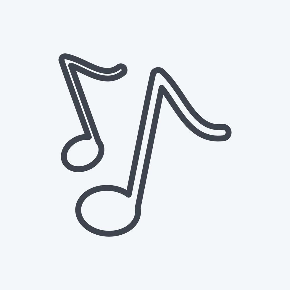 ikon musiknot i - linjestil - enkel illustration, bra för utskrifter, meddelanden, etc vektor