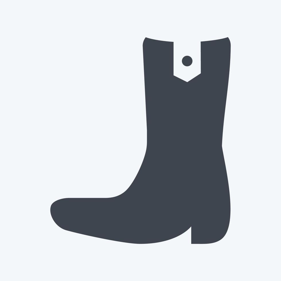 icon cowboy boot - glyph stil - enkel illustration, bra för utskrifter, meddelanden, etc vektor