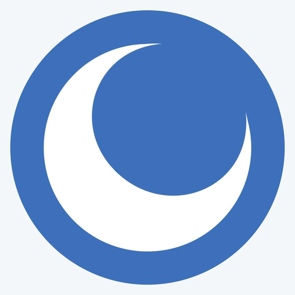 ikon nymåne - lång skugga stil - enkel illustration vektor