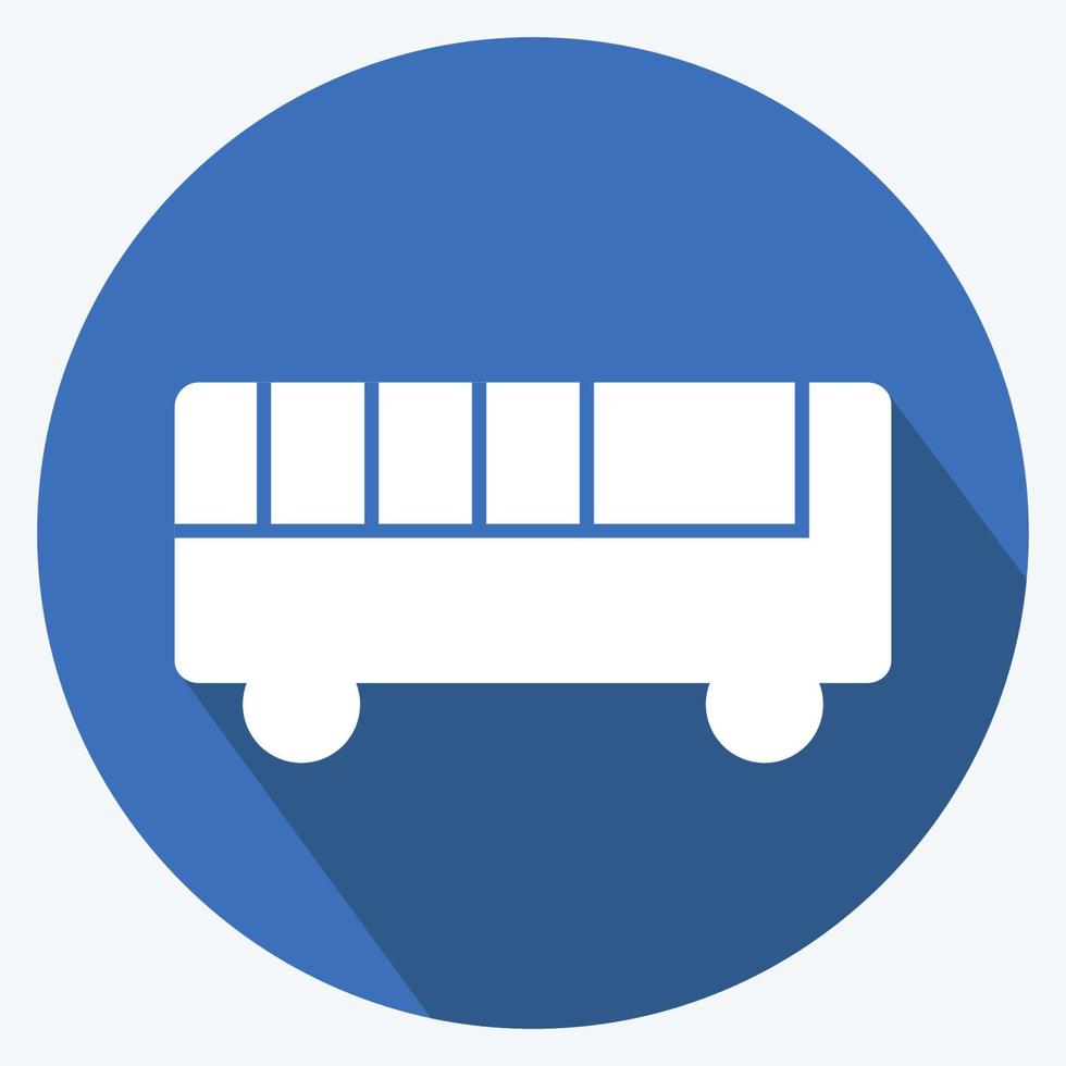 ikon leksaksbuss - lång skugga stil - enkel illustration vektor