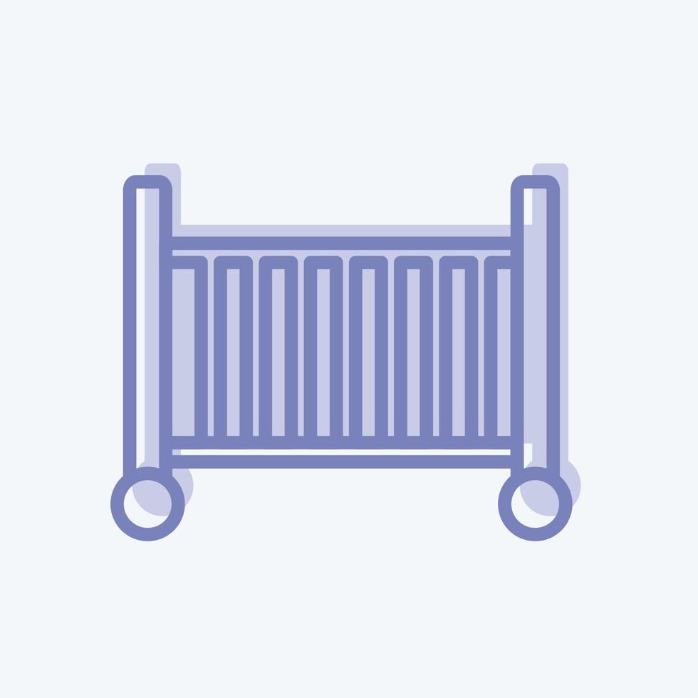 Icon Babybett - zweifarbiger Stil - einfache Illustration vektor