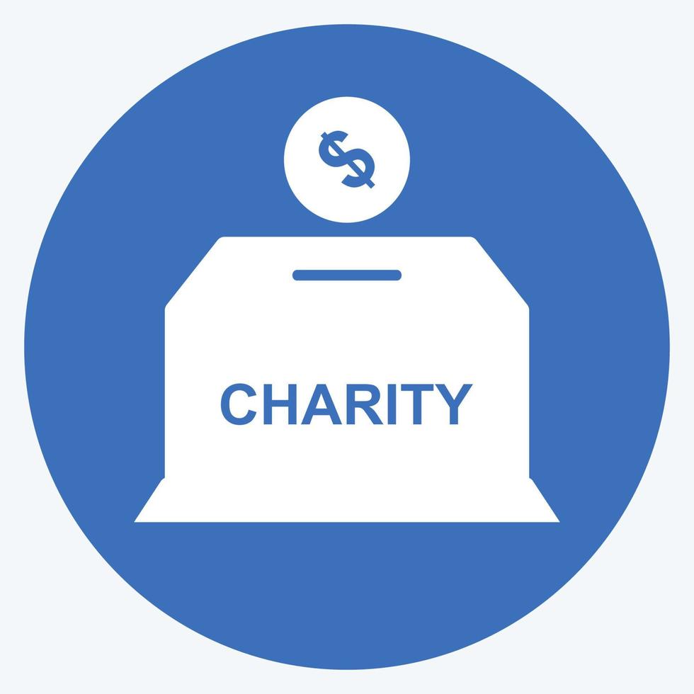 Symbol Charity Box - langer Schattenstil - einfache Illustration vektor