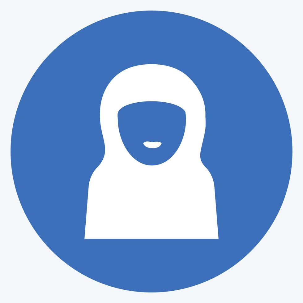 Symbol islamische Frau - langer Schattenstil - einfache Illustration vektor
