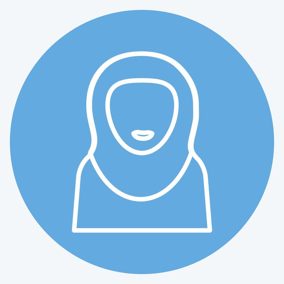 ikon islamisk kvinna - blå ögon stil - enkel illustration vektor