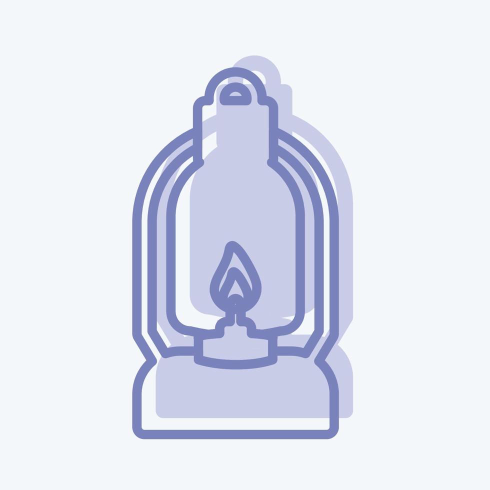 ikon tänd lampa - tvåfärgad stil - enkel illustration vektor