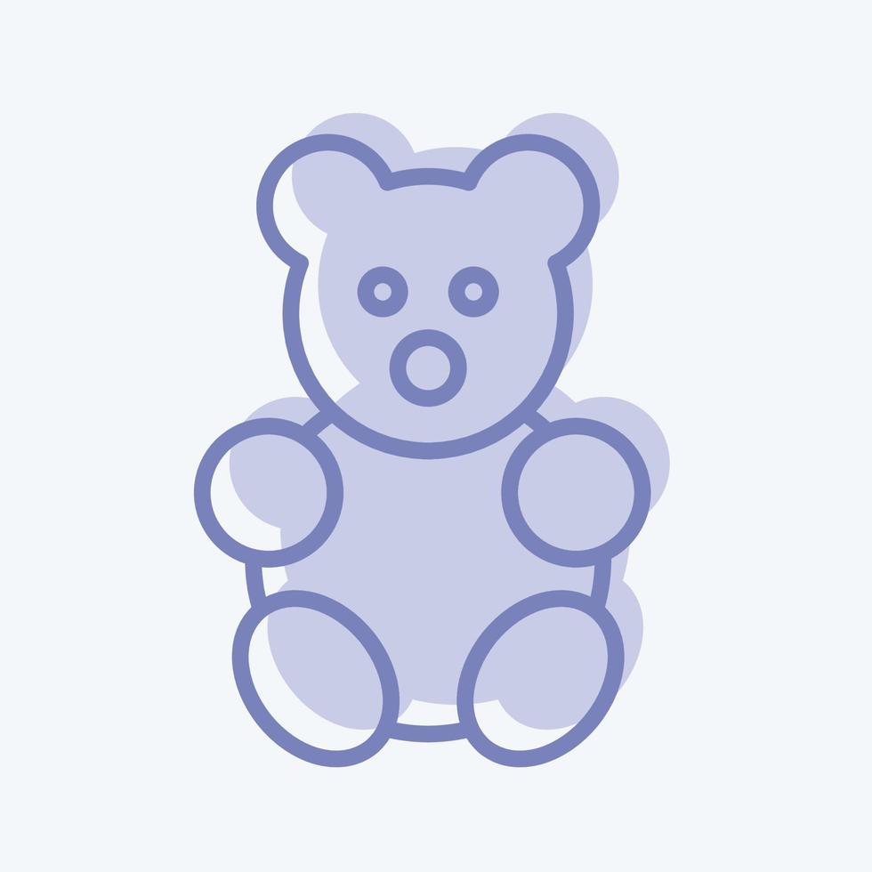 ikon uppstoppad björn - tvåfärgad stil - enkel illustration vektor