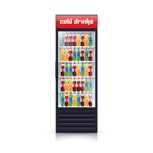 Cola-Kühlschrank-Zufuhr-realistische Illustrations-Ikone vektor