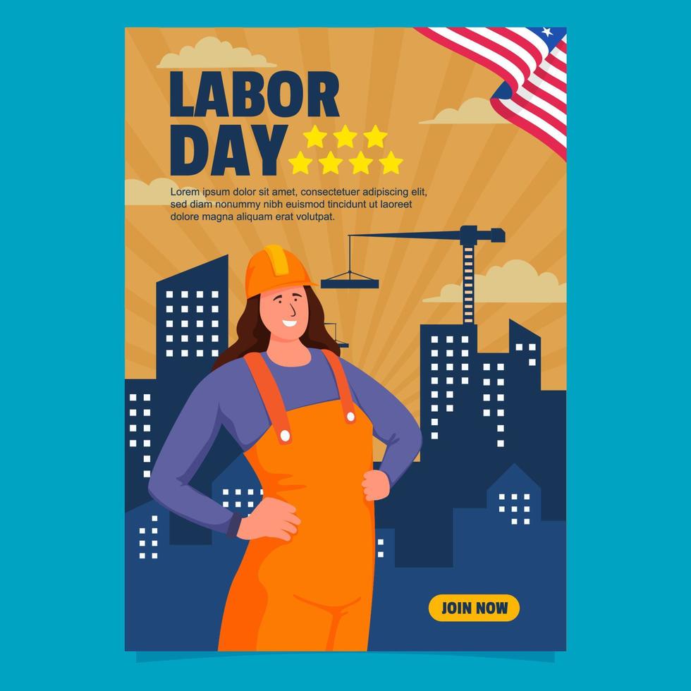 Happy International Labor Day Poster-Vorlage vektor