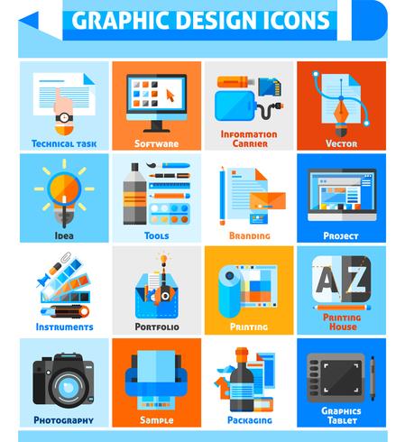 Ikoner för grafisk design vektor