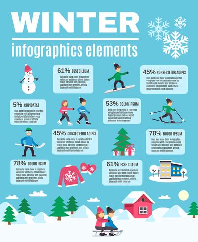 Infographic-Element-Plakat der Wintersaison im Freien vektor