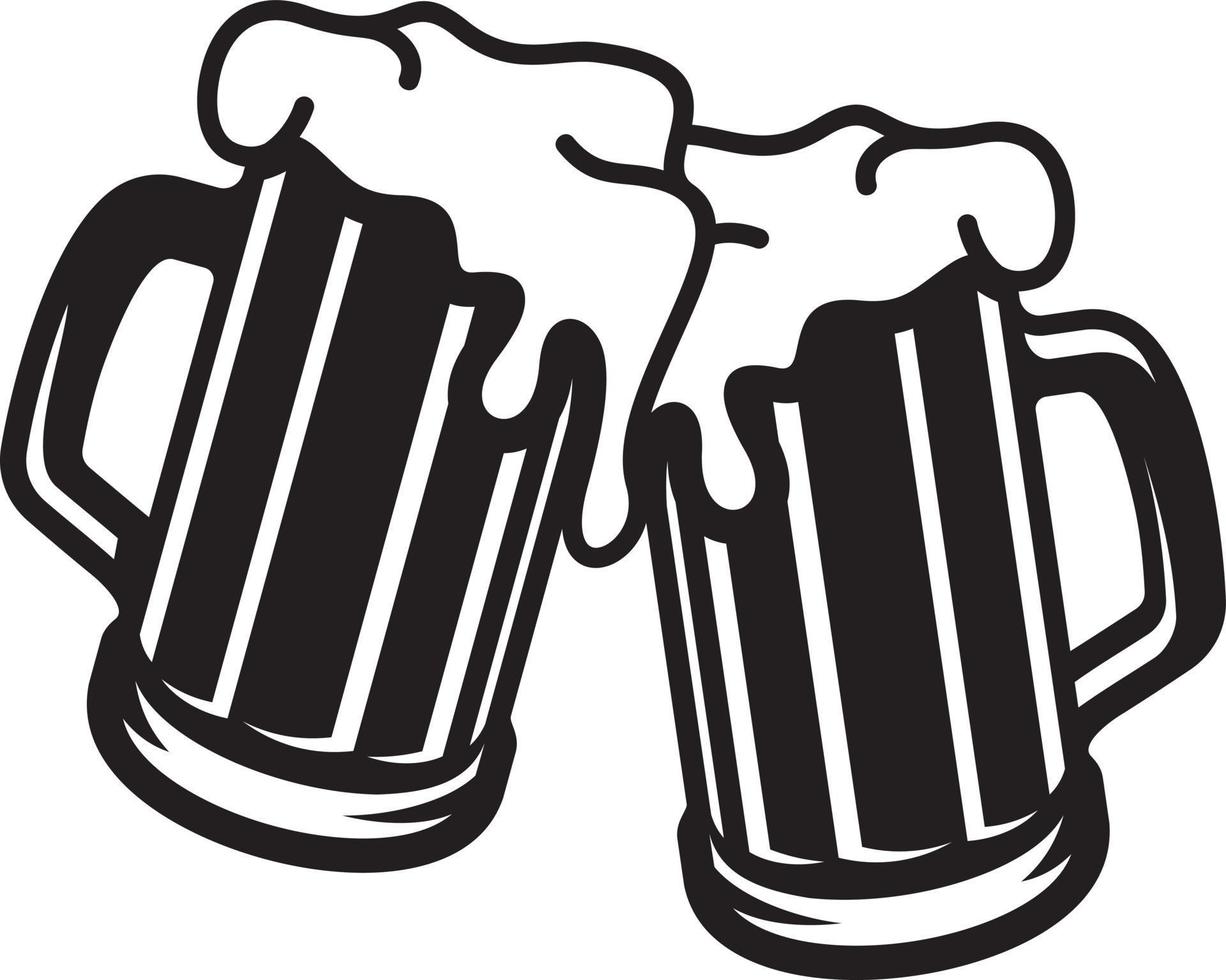 vektor illustration av öl muggar rosta