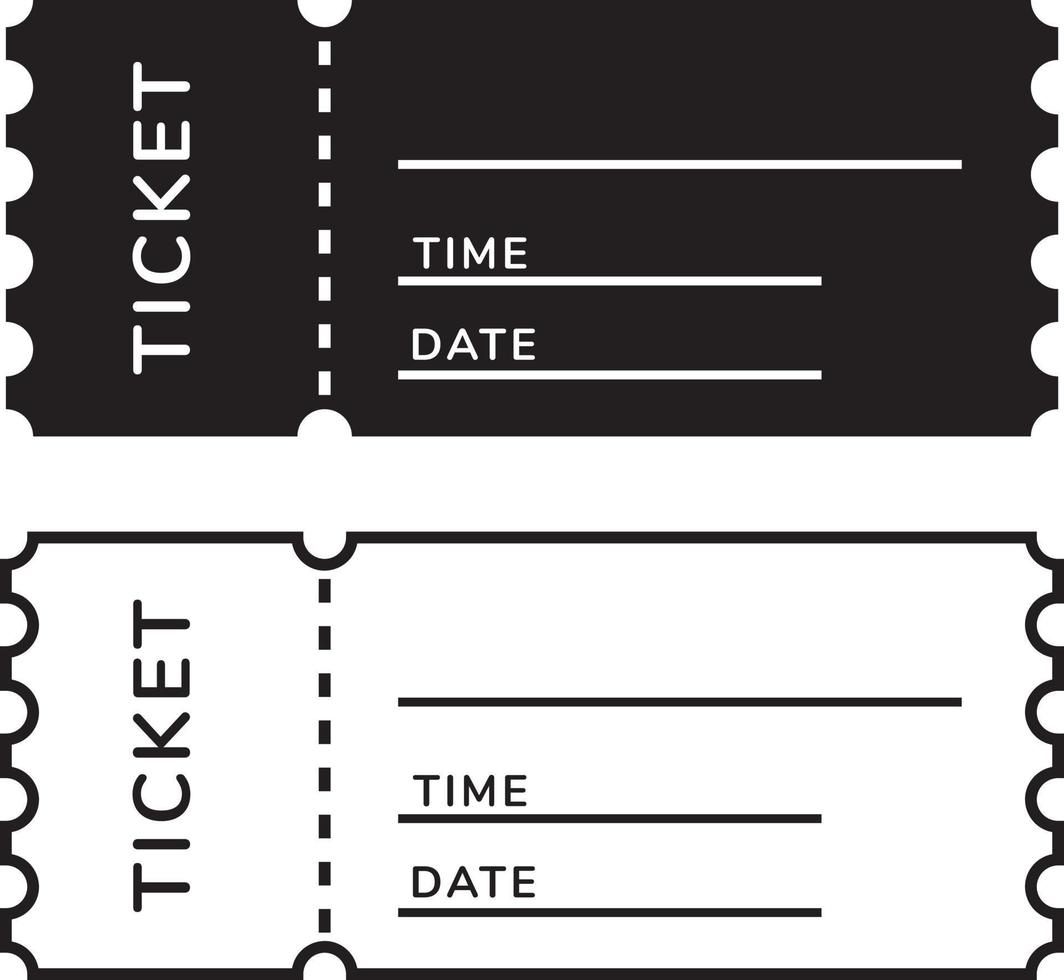 Veranstaltungsticket in Schwarzweiß vektor