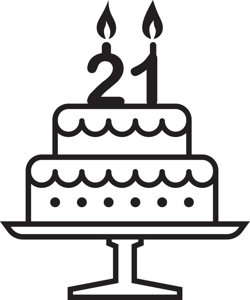 Geburtstagstorte 21 Jahre vektor