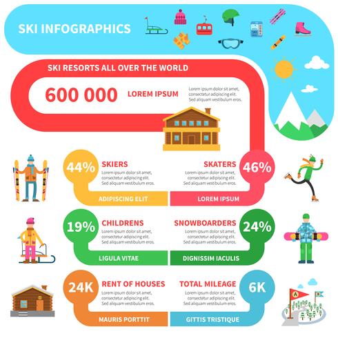 Vinter sport infographics vektor