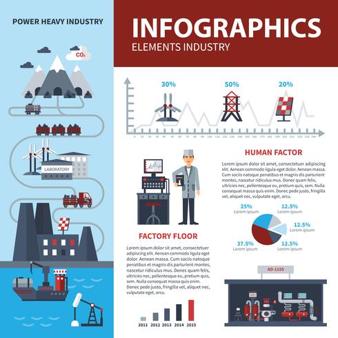 Energie und Industrie Infografiken vektor