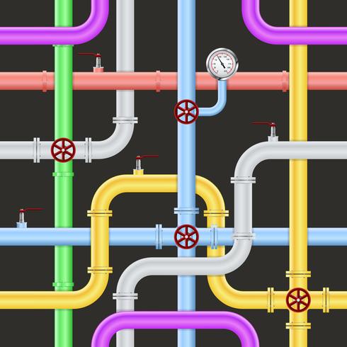 Seamless Abstrakt Industrial Pipeline Pattern vektor