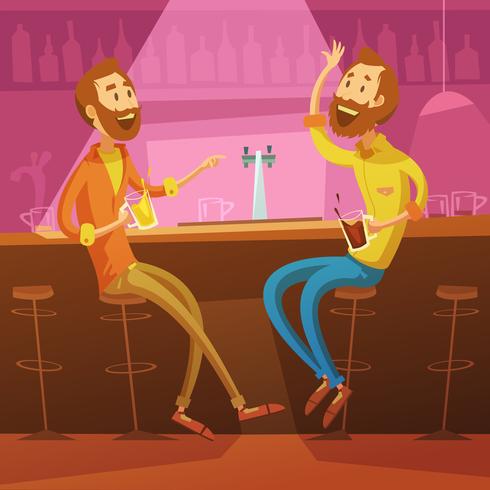 Freunde in der Bar-Illustration vektor