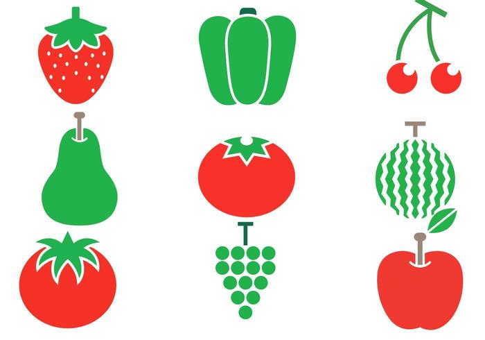 Sommarfrukt och grönsaksvektorpaket vektor