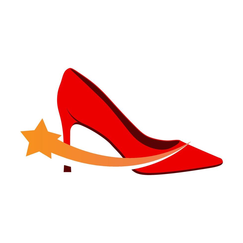 Illustration Vektorgrafik des Stern-High-Heels-Logos. perfekt für Modeunternehmen zu verwenden vektor