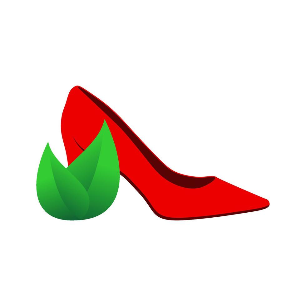 Illustration Vektorgrafik des Öko-High-Heels-Logos. perfekt für Modeunternehmen zu verwenden vektor