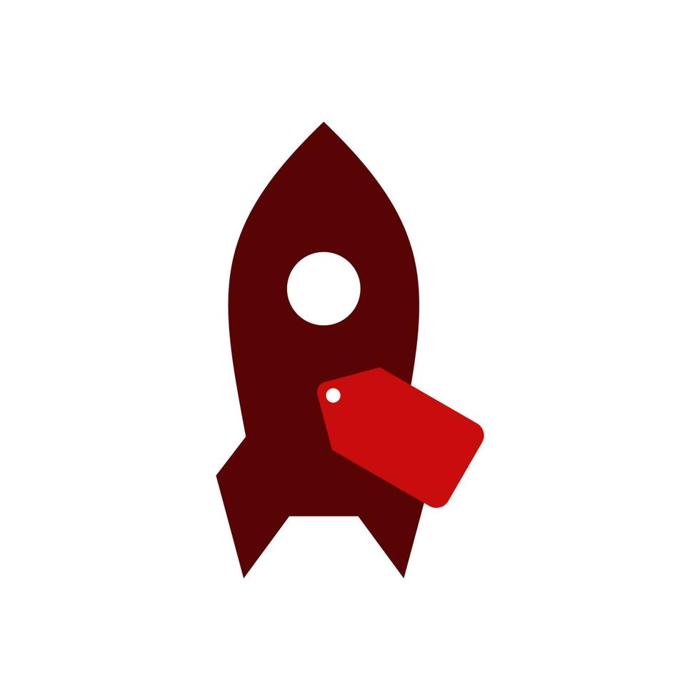 Abbildung Vektorgrafik des Rocket Cloud-Tag-Logos. perfekt für Technologieunternehmen vektor