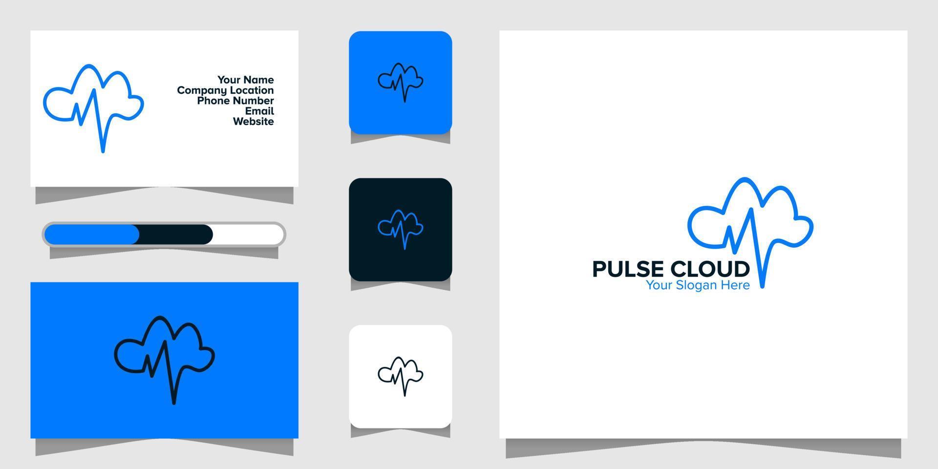 Abbildung Vektorgrafik des Pulse Cloud-Logos. perfekt für Technologieunternehmen zu verwenden vektor