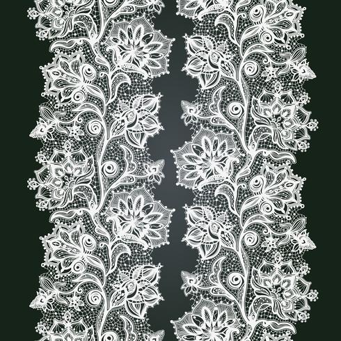 Abstrakt Lace Ribbon Seamless Pattern. Mallramdesign för kort. vektor