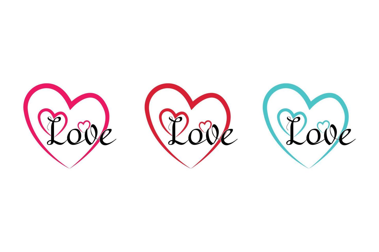 romantisk typografi för alla hjärtans dag. vektor bokstäver designelement för kort, logotyp, tryck, t-shirt, etiketter, dekoration, affischer. abstrakt kärlek logotyp.