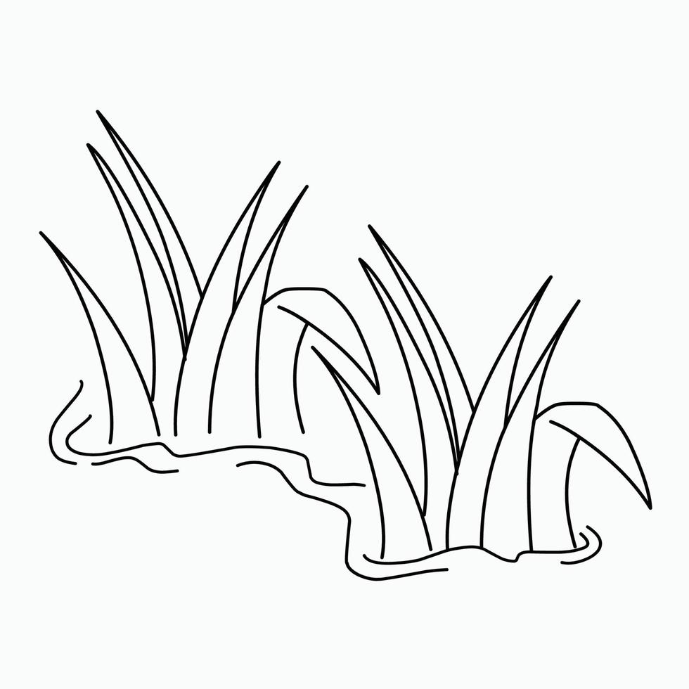 gräs vektor siluett ritning skiss