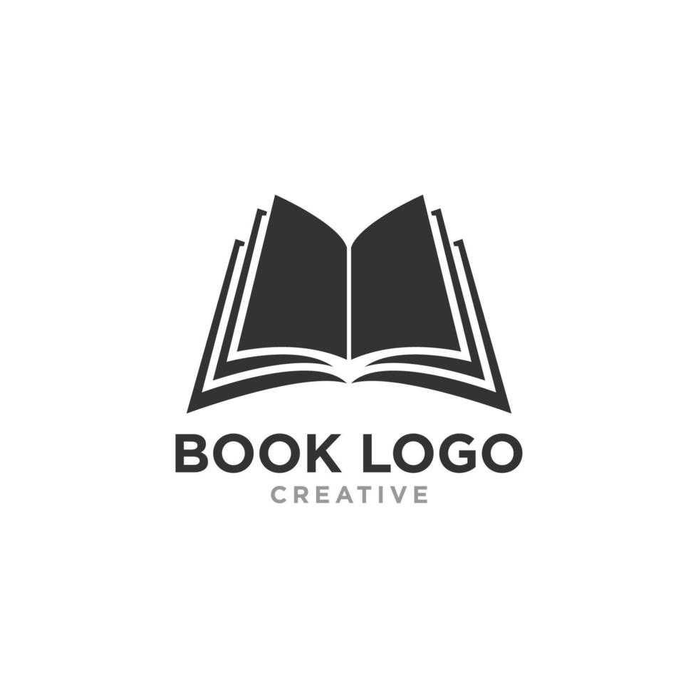 öppen bok enkel logotyp vektor
