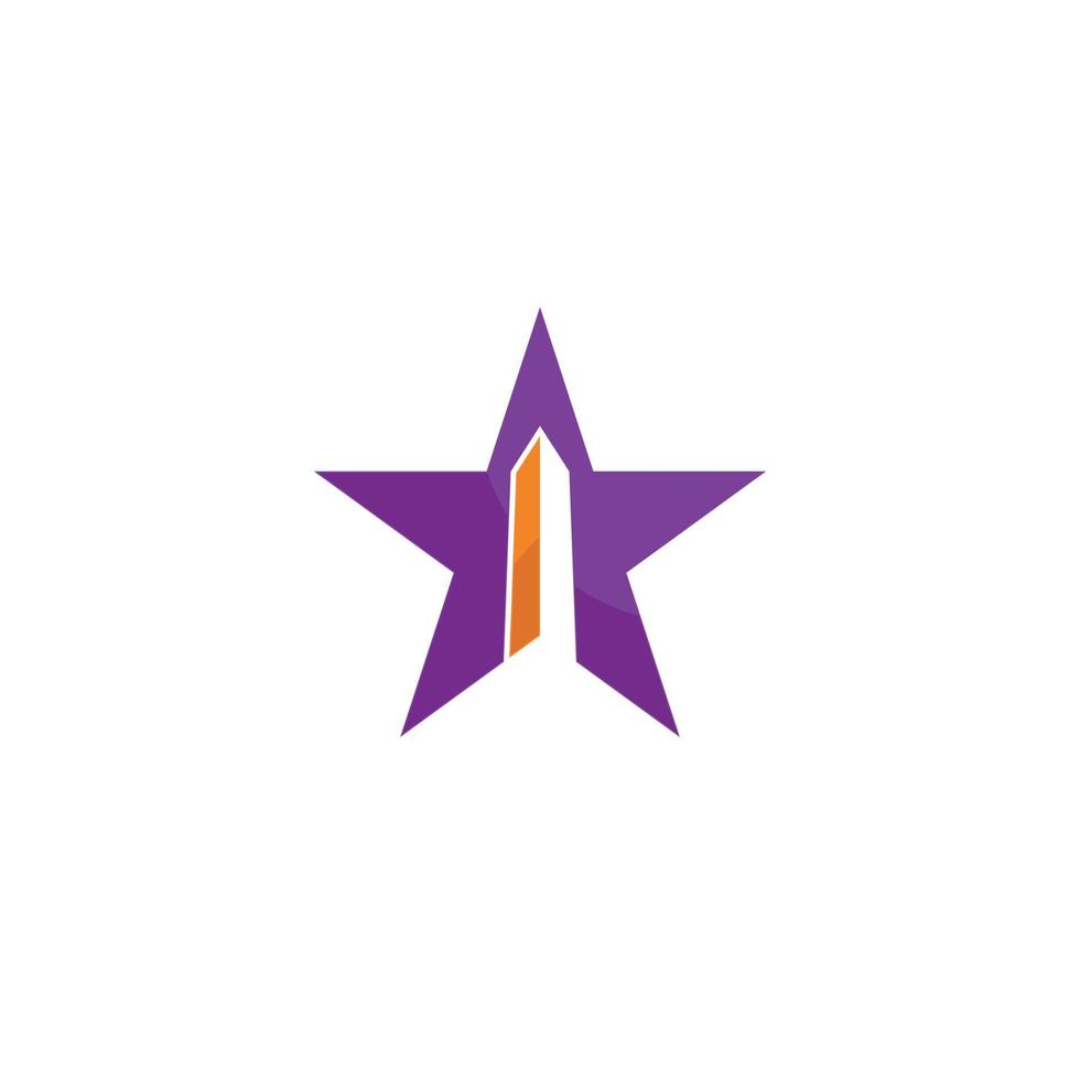 stjärna och Washington monument logotyp eller ikon design vektor