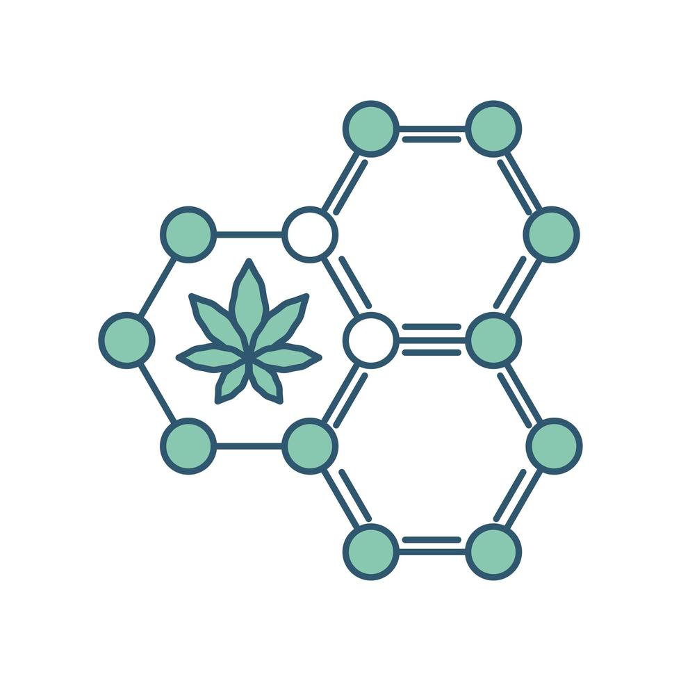 kemisk molekyl cannabis vektor