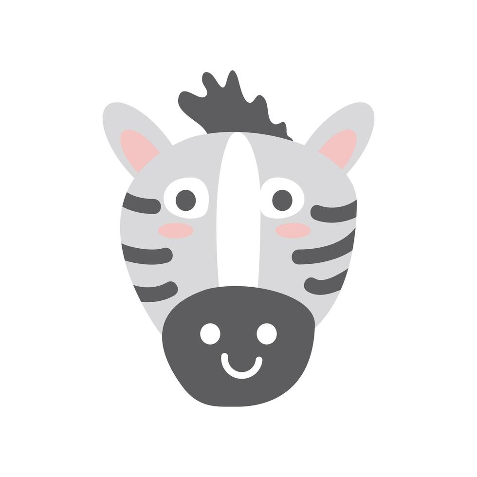 söta zebra ansikte vektor