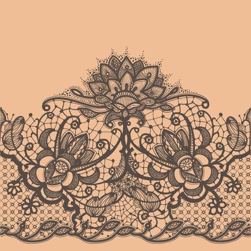 Abstrakt Lace Ribbon Seamless Pattern. Mallramdesign för kort. vektor