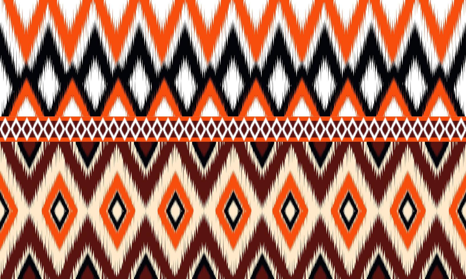 geometrisches ethnisches orientalisches Ikat-Muster traditionelles Design für Hintergrund, Teppich, Tapete, Kleidung, Verpackung, Batik, Stoff, Vektorillustration. Stickereiart. vektor