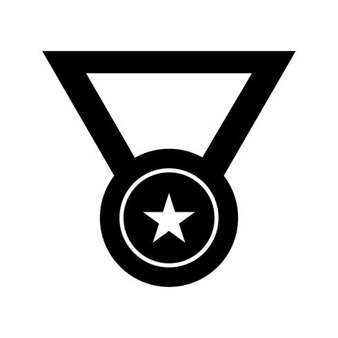 Medaille Glyphe Schwarze Ikone vektor