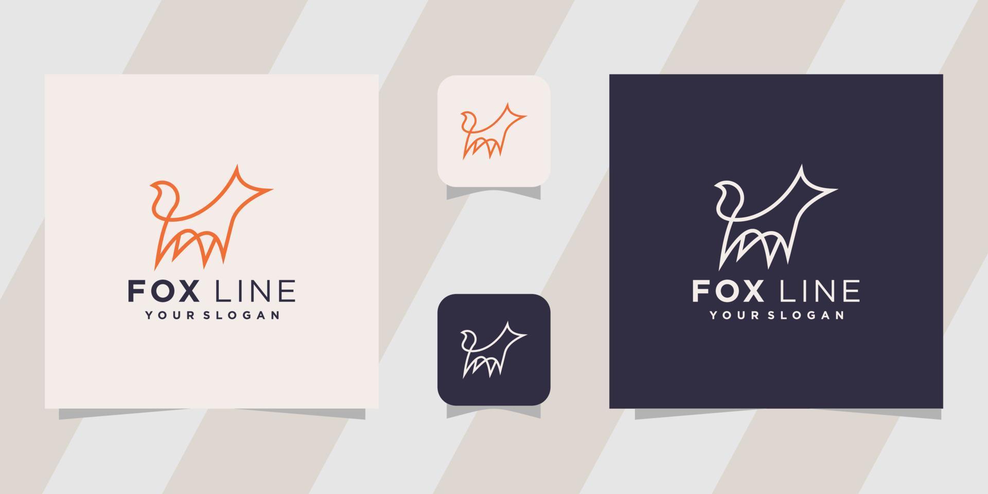fox linje logotyp mall vektor