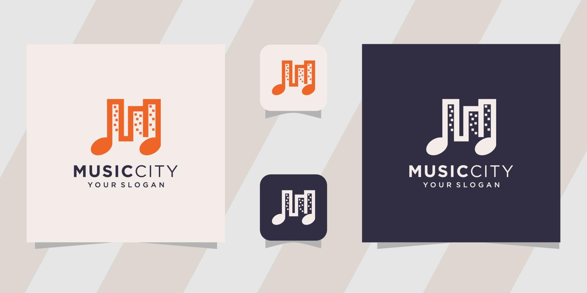 musik stad logotyp mall vektor