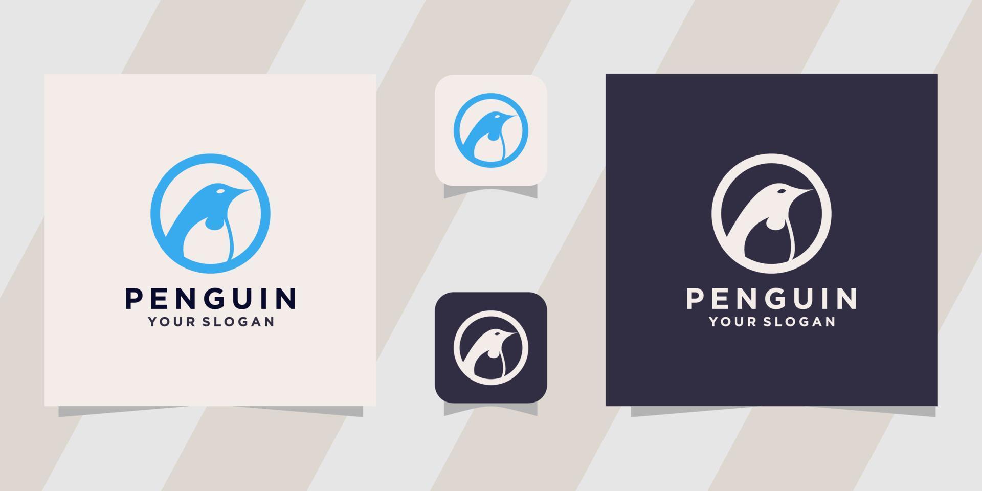 Pinguin-Logo-Design-Vorlage vektor