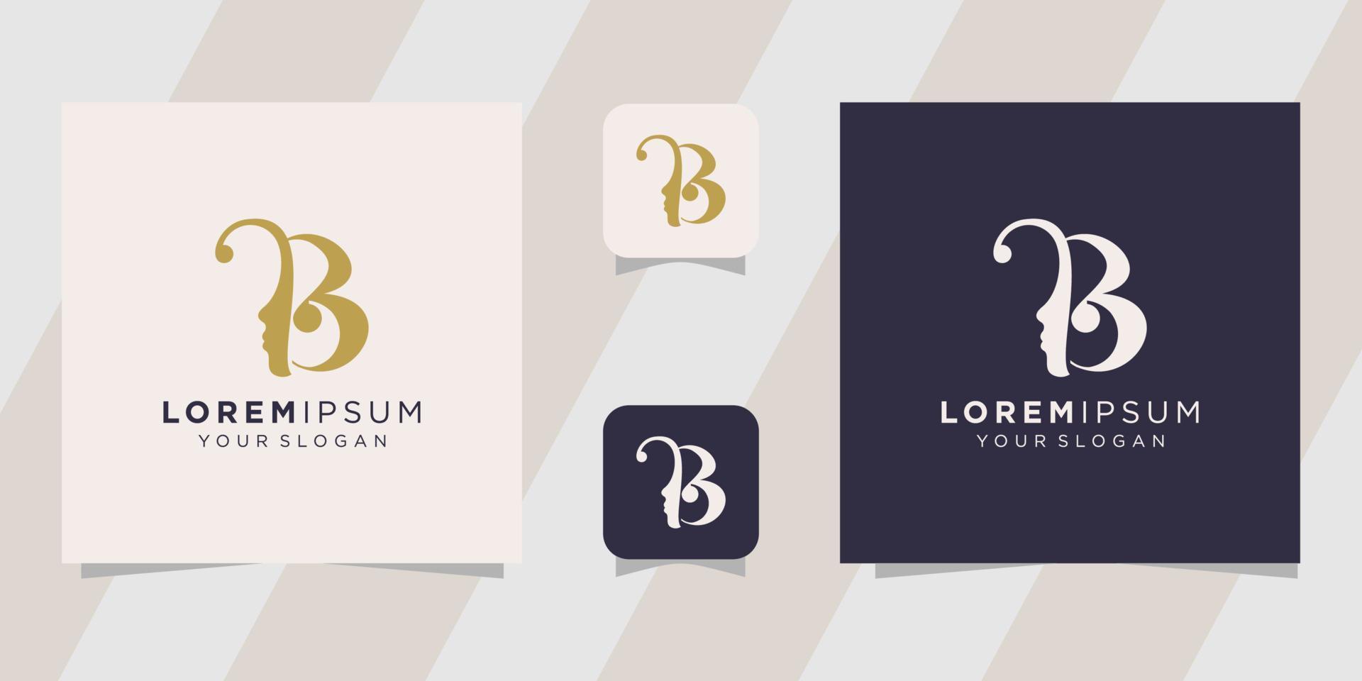 Buchstabe b Beauty-Logo-Vorlage vektor