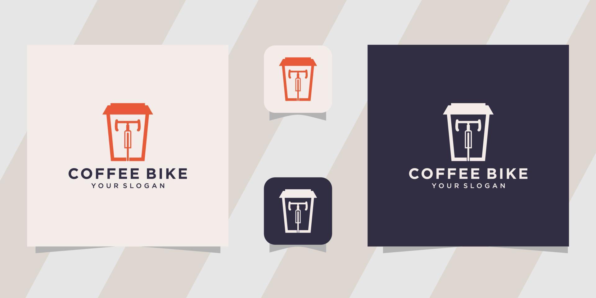 kaffe cykel logotyp mall vektor